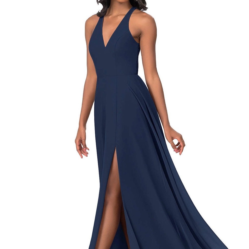 Azazie Almafi Dark Navy Size A8